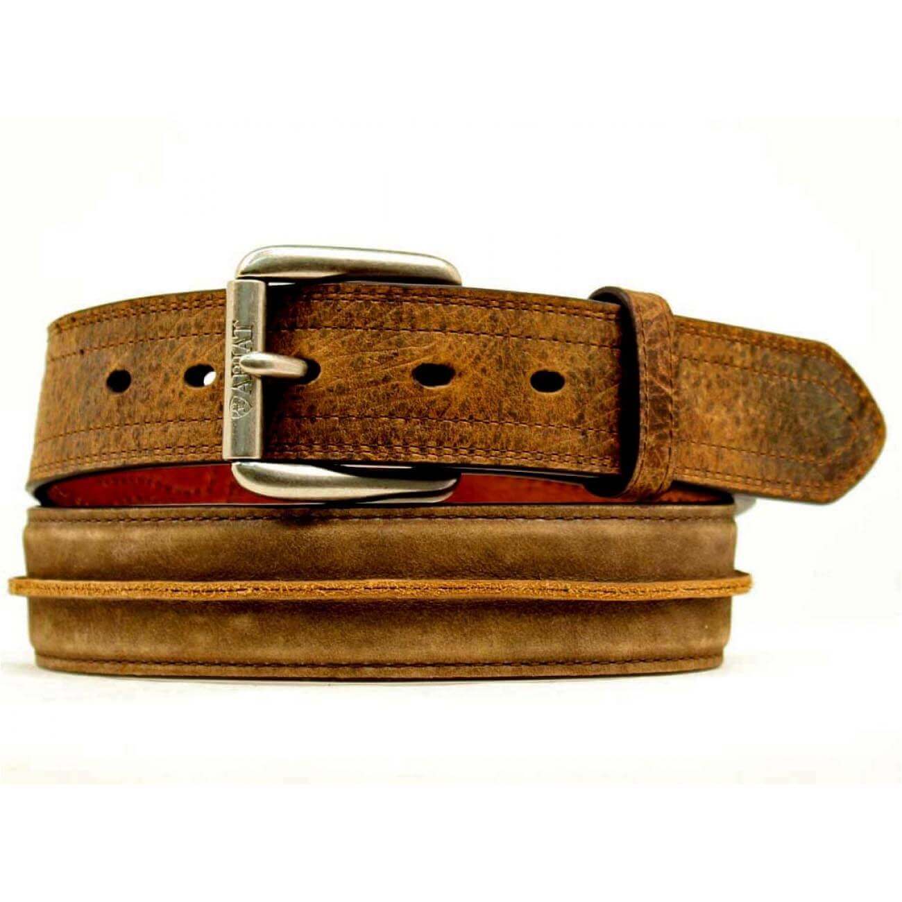 Men’s Beveled Center Belt Brown