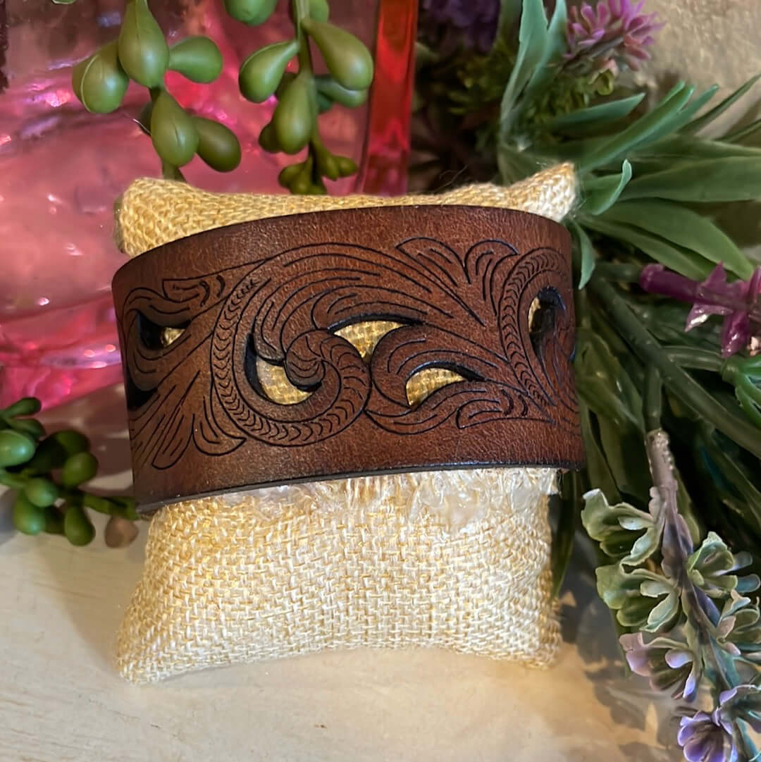 Cut Out Leather Cuff