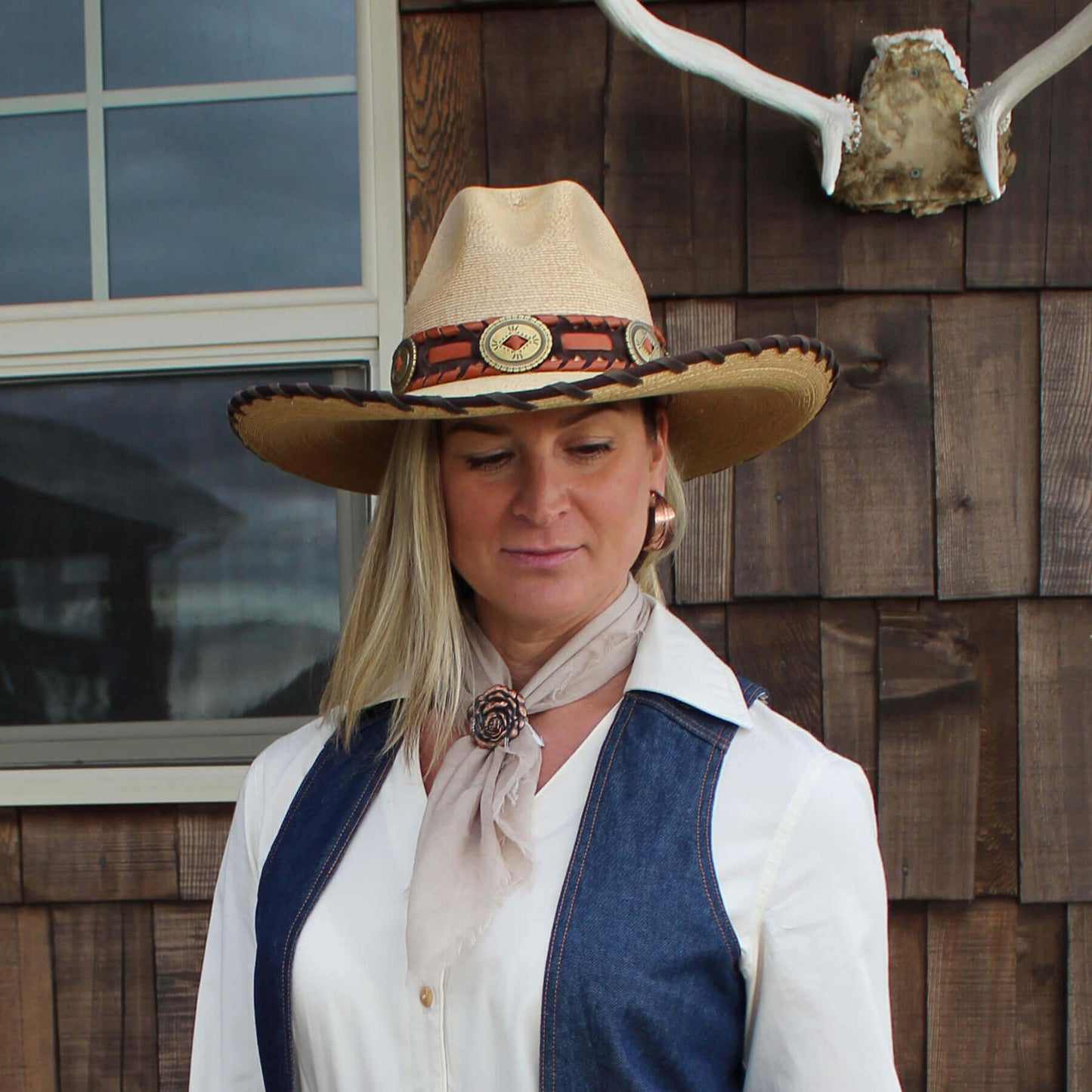 Golden Dawn Palm Leaf Vintage Cowgirl Hat