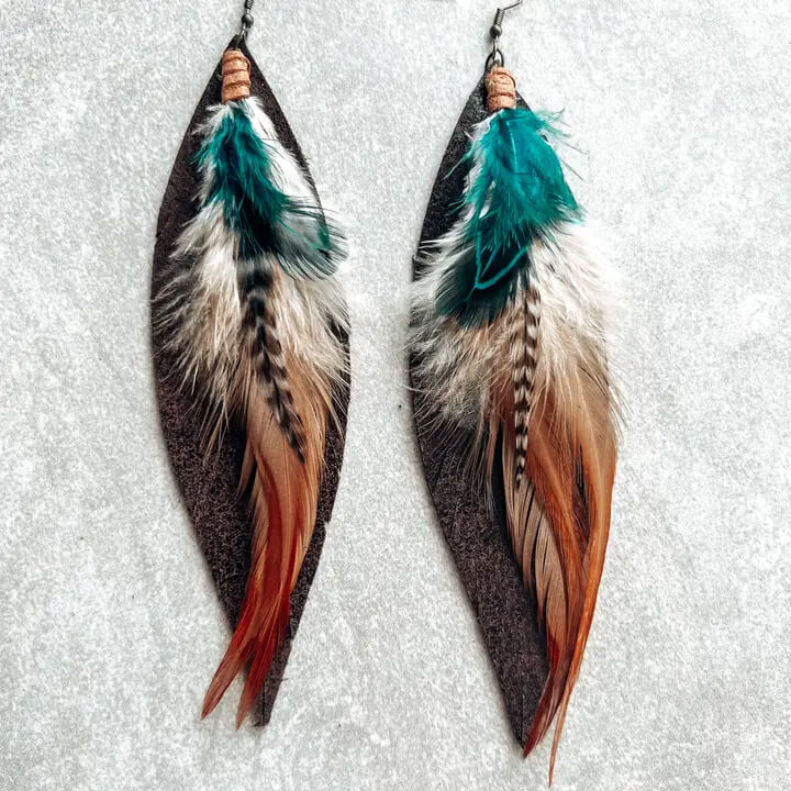 Kalispell Fringe Feather Earrings
