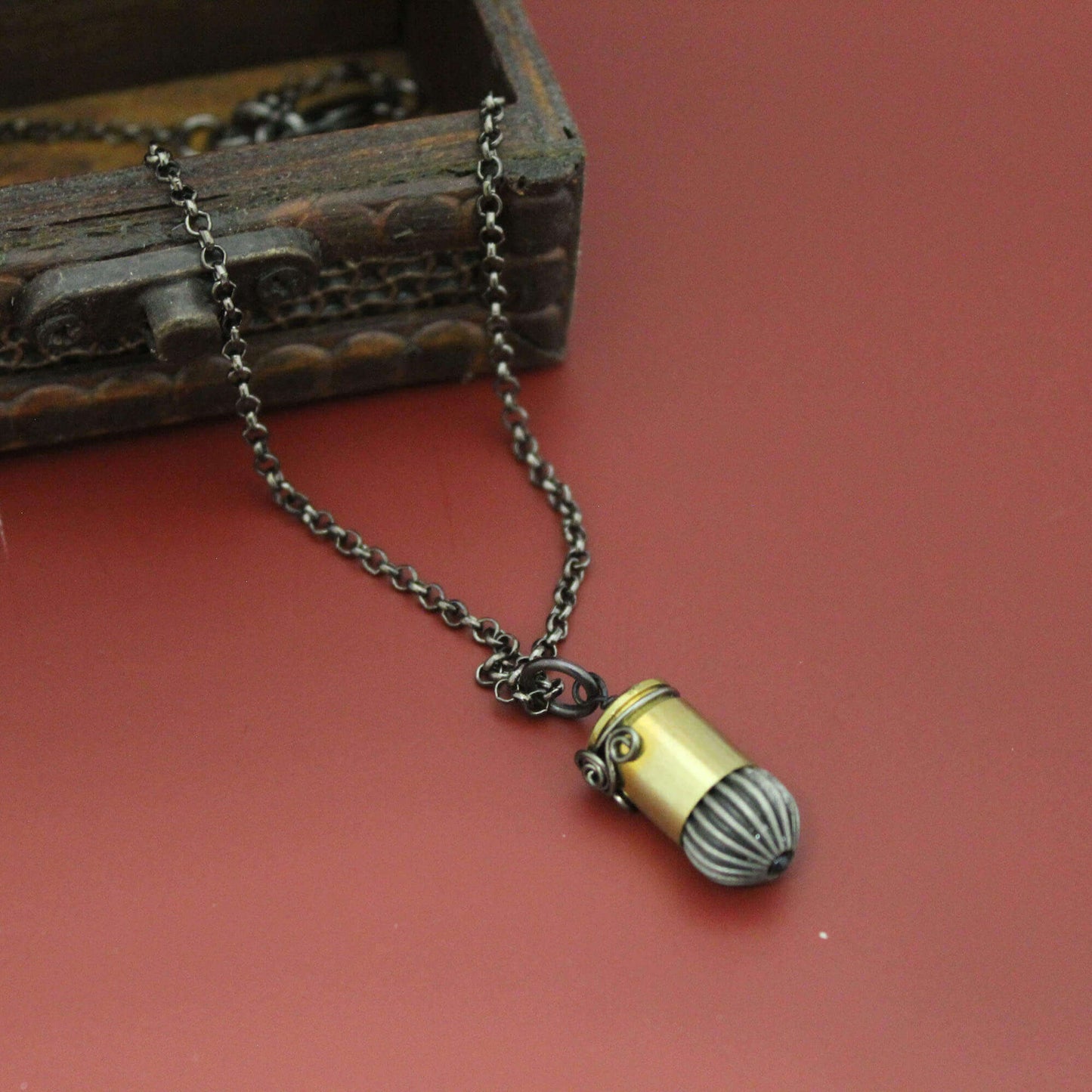 Nugget Earrings Pistol Bullet Corrugated