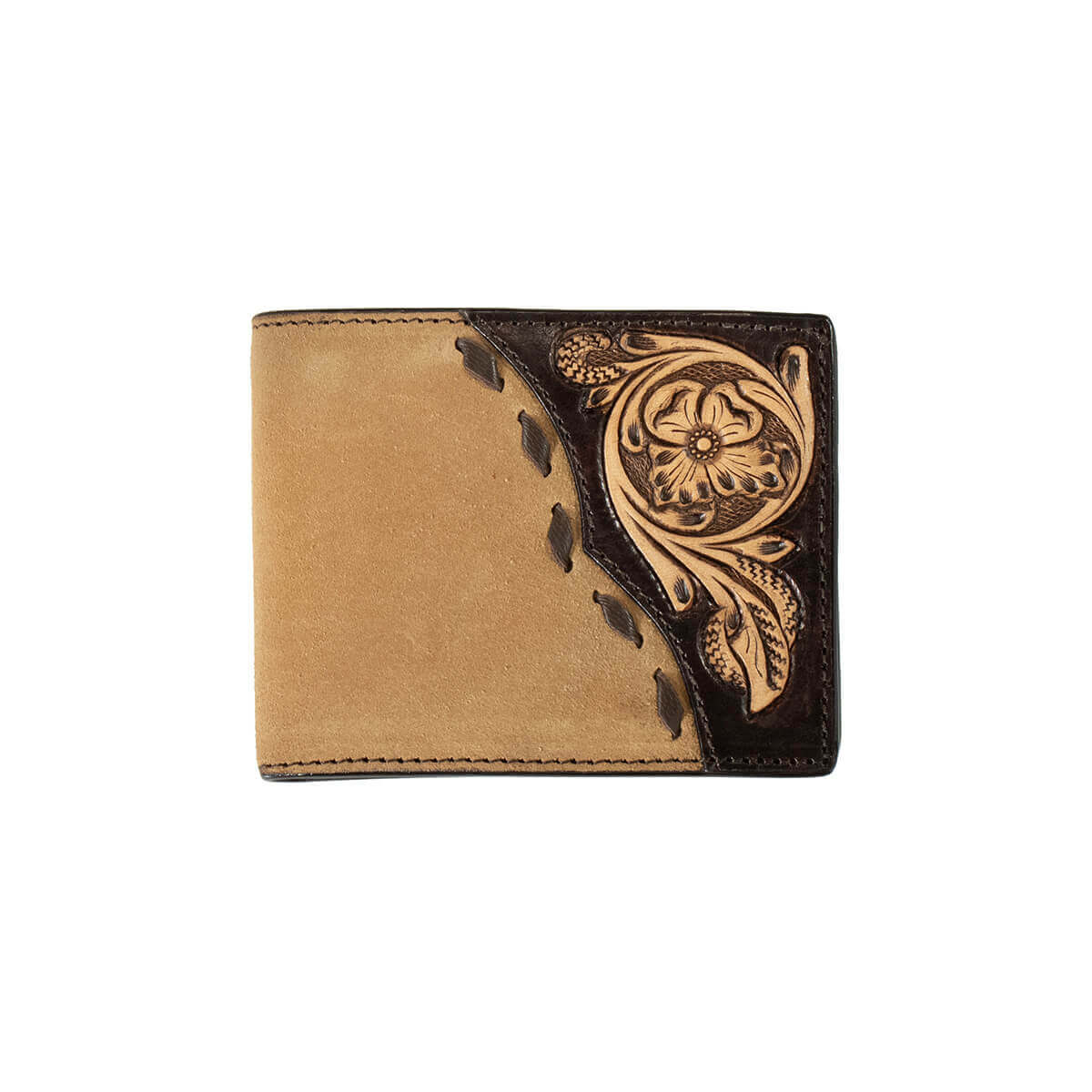 Western Wallet Roughout Overlay Tan