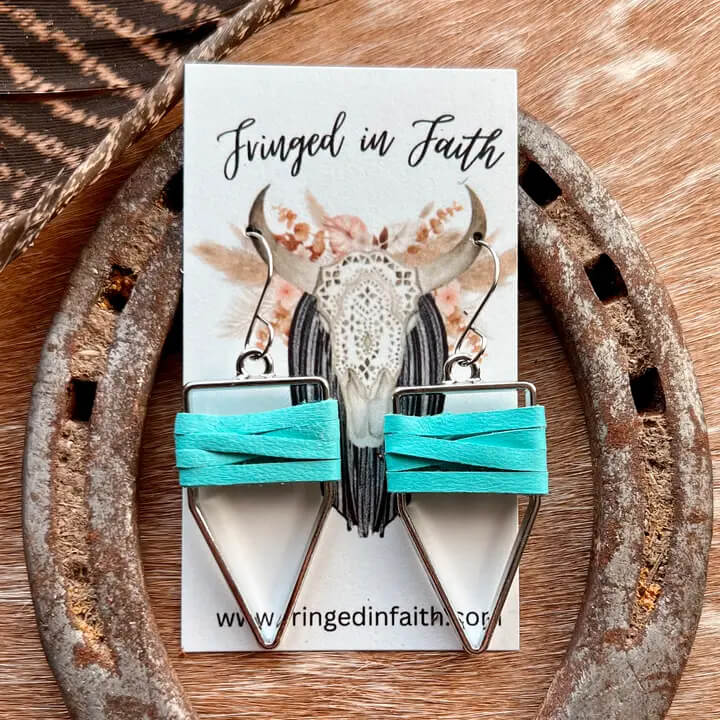 Yellowstone Weaved Arrowhead Hoop Earrings