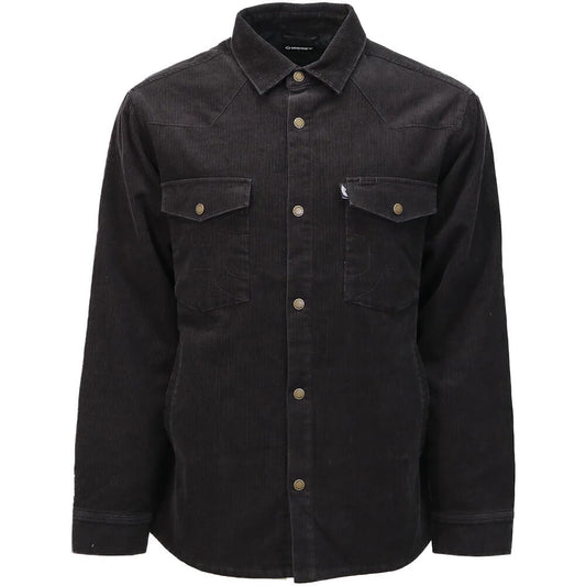 Brown jacket with button details on a white background