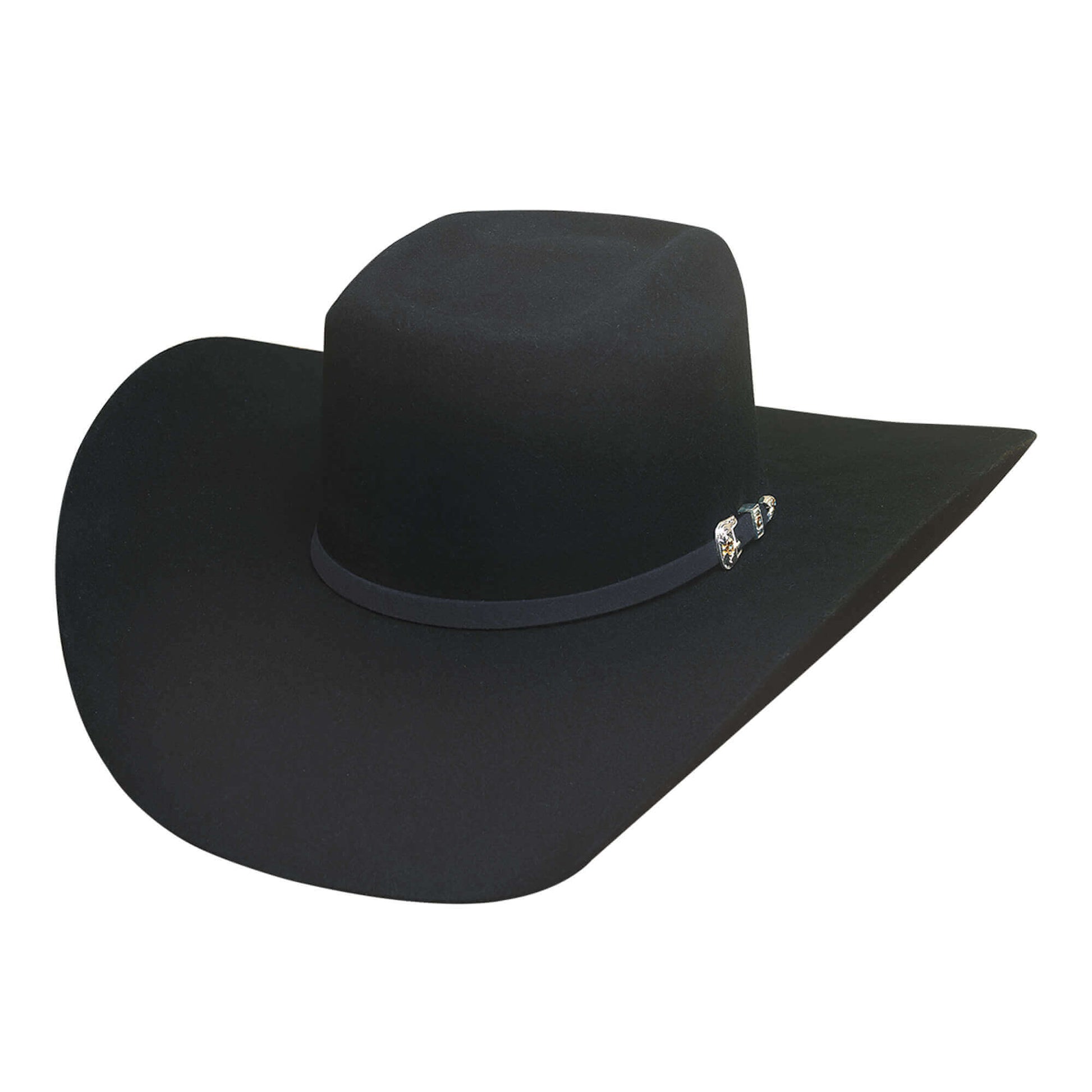 Black cowboy hat on a white background