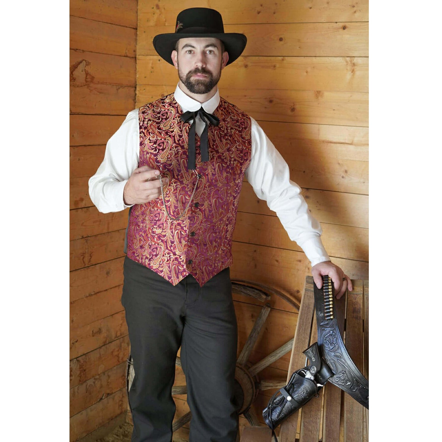 Frontier Gambler Western Brocade Vest