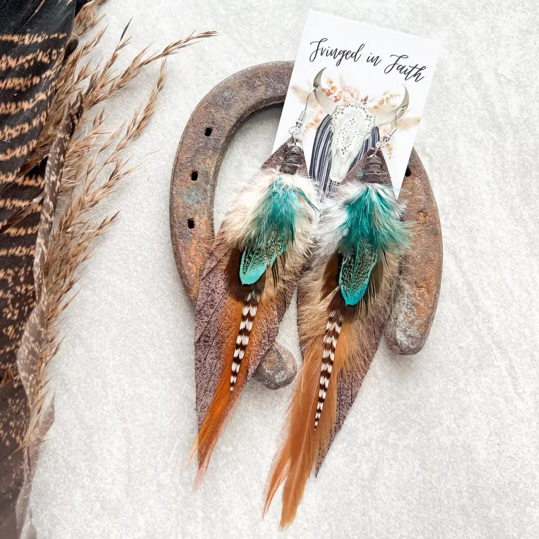 Kalispell Fringe Feather Earrings