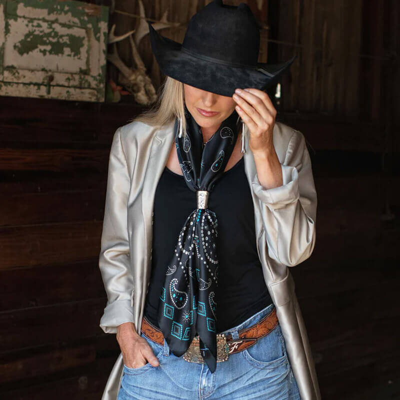 Pretty Paisley Western Silk Scarf