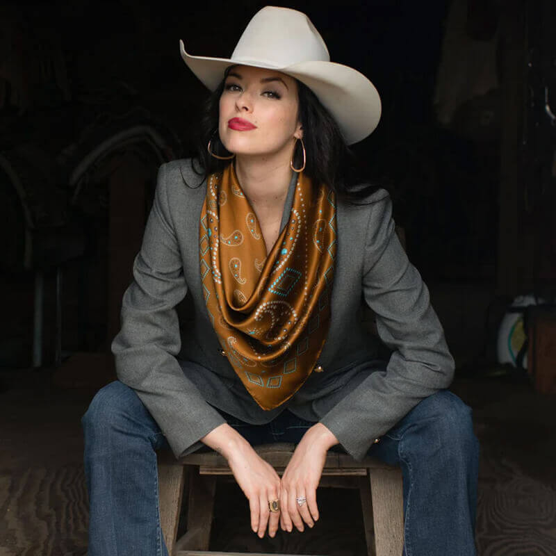 Pretty Paisley Western Silk Scarf