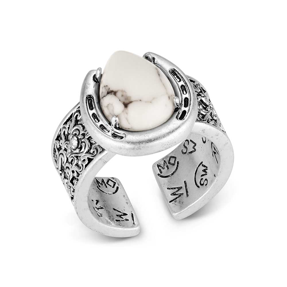 Pure Luck Horseshoe Adjustable Western Ring
