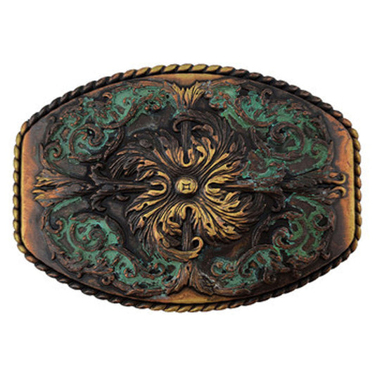 Ornate Floral Western Belt Buckle