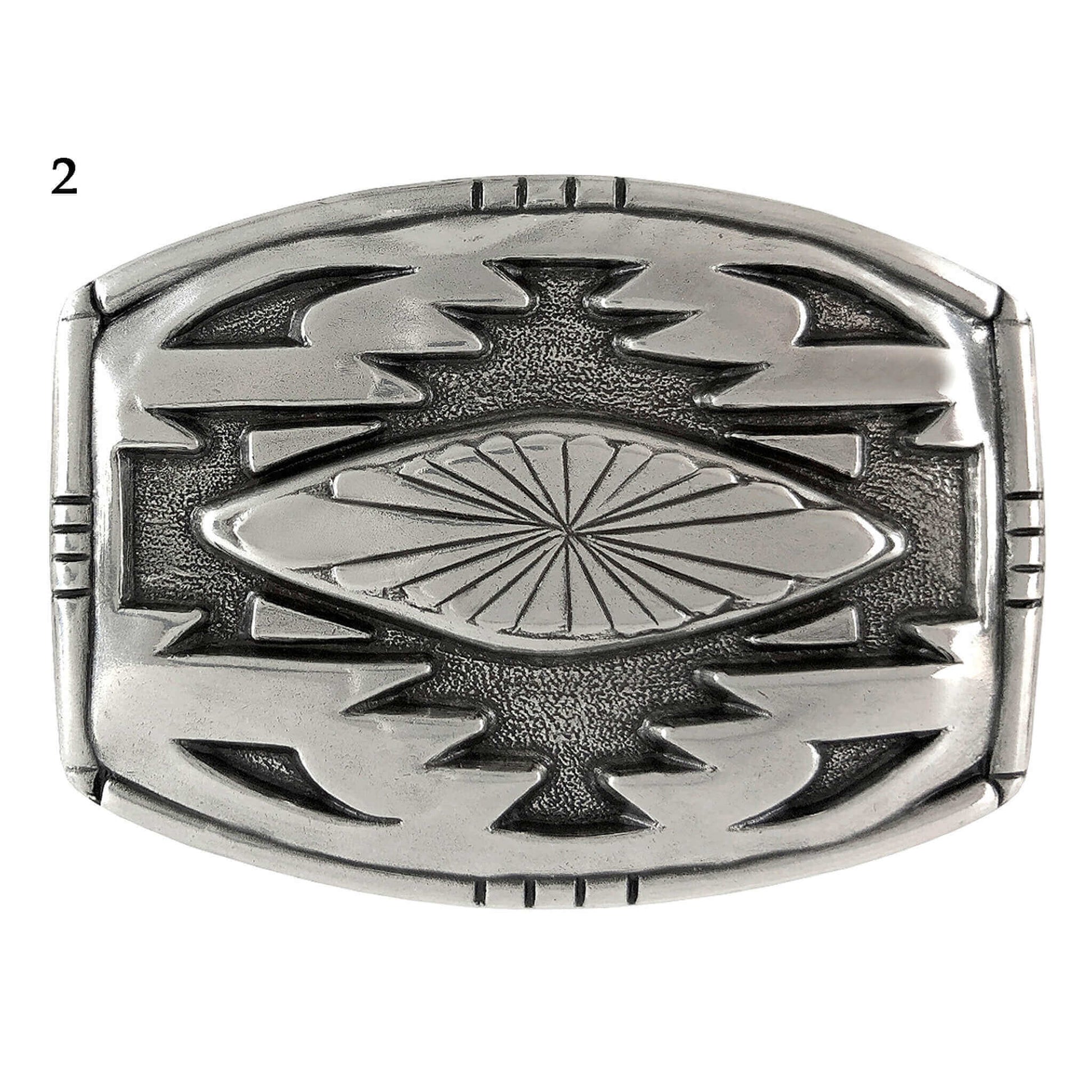 Southwestern Style Silver Belt Buckles featuring a unique design and sturdy craftsmanship for cowboy and cowgirl attire.