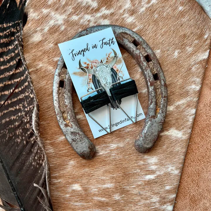 Yellowstone Weaved Arrowhead Hoop Earrings