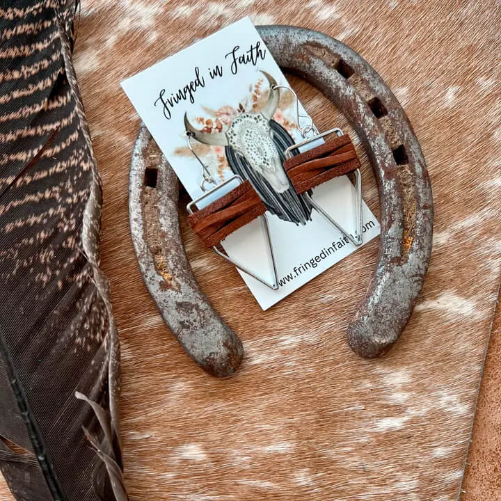 Yellowstone Weaved Arrowhead Hoop Earrings