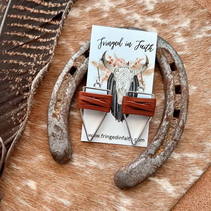 Yellowstone Weaved Arrowhead Hoop Earrings